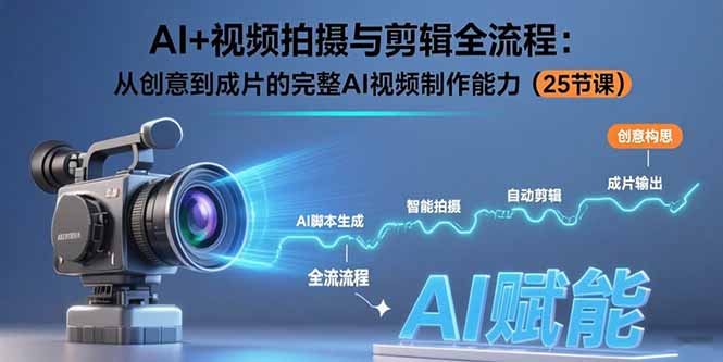 AI+视频拍摄与剪辑全流程：从创意到成片的完整AI视频制作能力(25节课-创领云聚