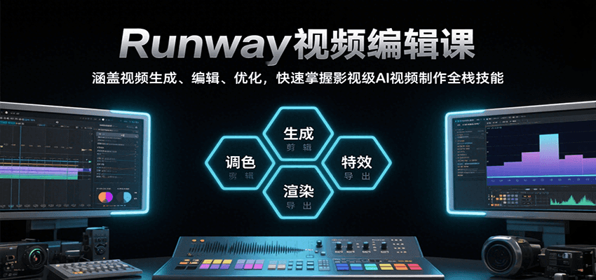 Runway视频编辑课，涵盖视频生成、编辑、优化，快速掌握影视级AI视频制作全栈技能-创领云聚
