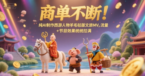 商单不断！纯AI制作西游人物羊毛毡版文旅MV，流量+节目效果统统拉满-创领云聚