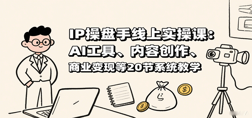IP操盘手线上实操课：AI工具、内容创作、商业变现等20节系统教学-创领云聚