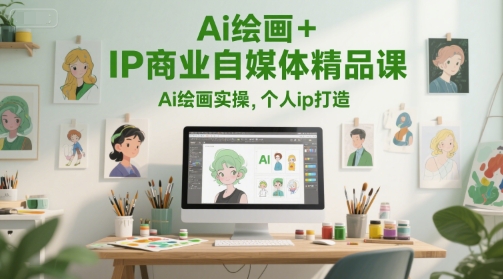 Ai绘画+IP商业自媒体精品课，Ai绘画实操，个人ip打造-创领云聚