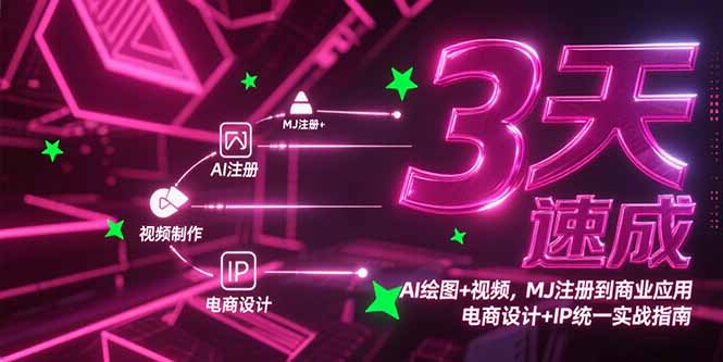 3天速成AI绘图+视频，MJ注册到商业应用，电商设计+IP统一实战指南-创领云聚