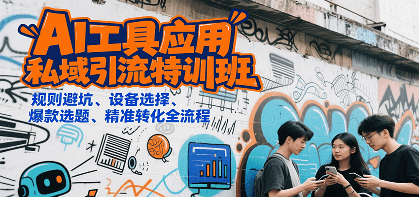 AI工具应用私域引流特训班，规则避坑、设备选择、爆款选题、精准转化全流程-创领云聚
