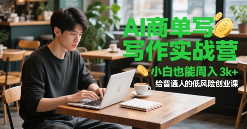 AI商单写作实战营，小白也能周入3k+，给普通人的低风险创业课-创领云聚