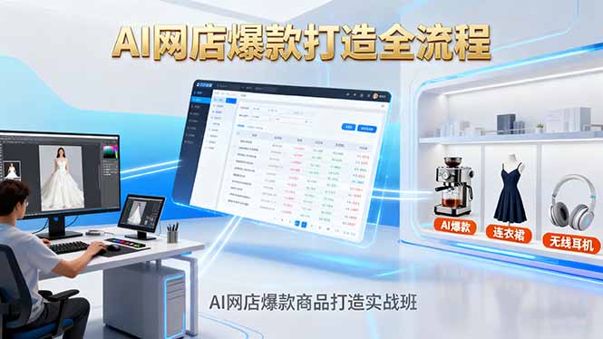 AI网店爆款商品打造实战班：AI技术实现商品图智能处理，快速搭建AI网店-创领云聚