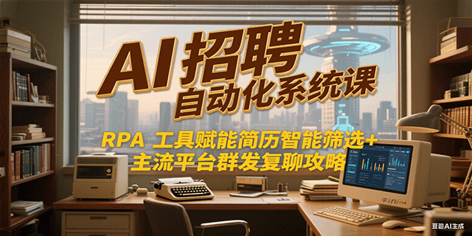 AI招聘自动化系统课，RPA工具赋能简历智能筛选+主流平台群发复聊全攻略-创领云聚