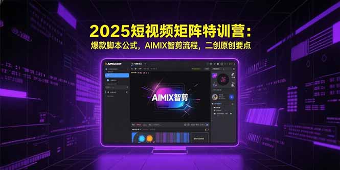 2025短视频矩阵特训营：爆款脚本公式，AIMIX智剪流程，二创原创要点-创领云聚