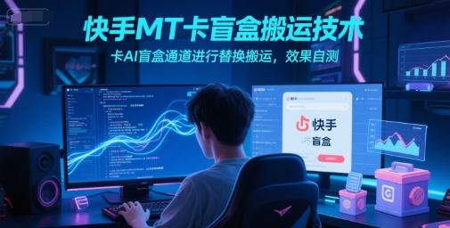 快手MT卡盲盒搬运技术，卡AI盲盒通道进行替换搬运，效果自测-创领云聚