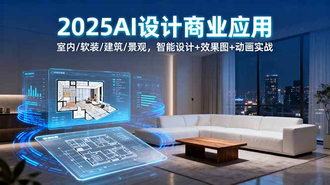 2025AI设计商业应用：室内/软装/建筑/景观，智能设计+效果图+动画实战-创领云聚