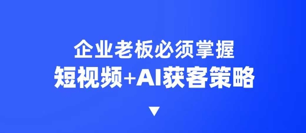 企业短视频AI获客霸屏流量课，6步短视频+AI突围法，3大霸屏抢客策略-创领云聚