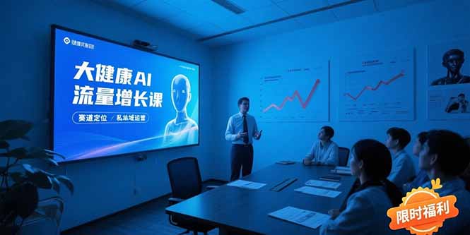 大健康AI流量增长课8.0，赛道定位方法论，AI数字人内容生产，私域转化运营-创领云聚
