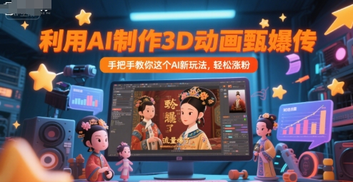 利用AI制作3D动画甄嬛传，流量爆了，手把手教你这个AI新玩法，轻松涨粉-创领云聚