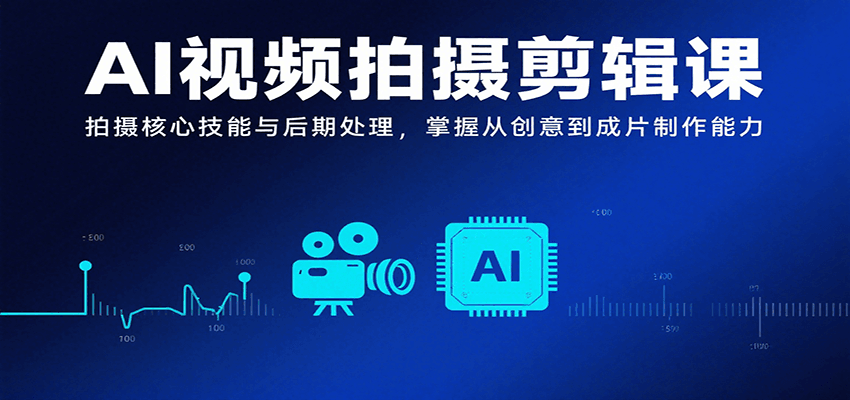 AI视频拍摄剪辑课，拍摄核心技能与后期处理，掌握从创意到成片制作能力-创领云聚