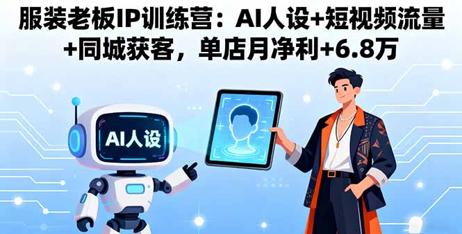 服装老板IP训练营：AI人设+短视频流量+同城获客，单店月净利+6.8万-创领云聚