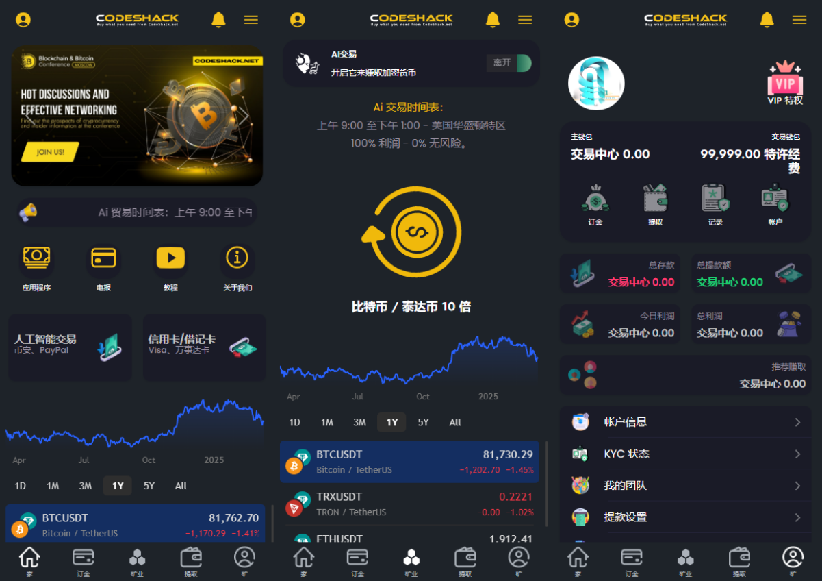 AI量化投资源码 海外版区块链理财交易所源码 ai交易源码-创领云聚