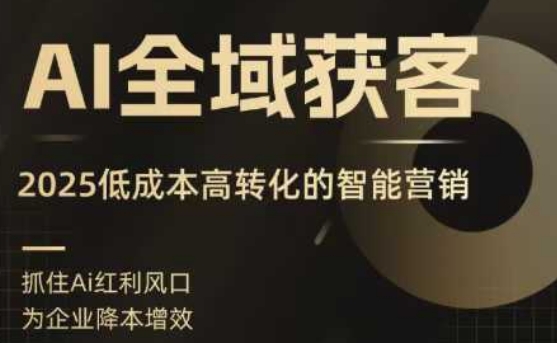 AI全域获客实训营，2025低成本高转化的智能营销，精准找客，高效营销-创领云聚