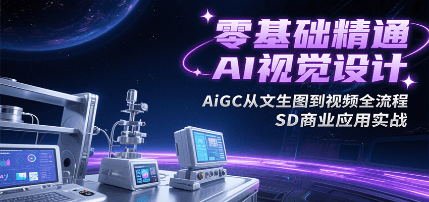 零基础精通AI视觉设计，AiGC从文生图到视频全流程，SD商业应用实战-创领云聚