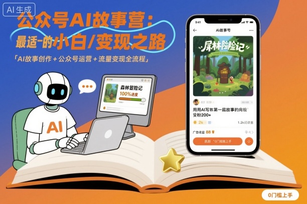 公众号ai故事营，最适合小白的自媒体变现之路-创领云聚