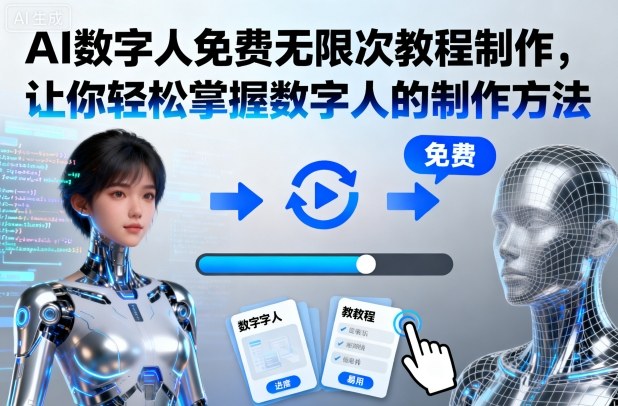 AI数字人免费无限次教程制作，让你轻松掌握数字人的制作方法-创领云聚