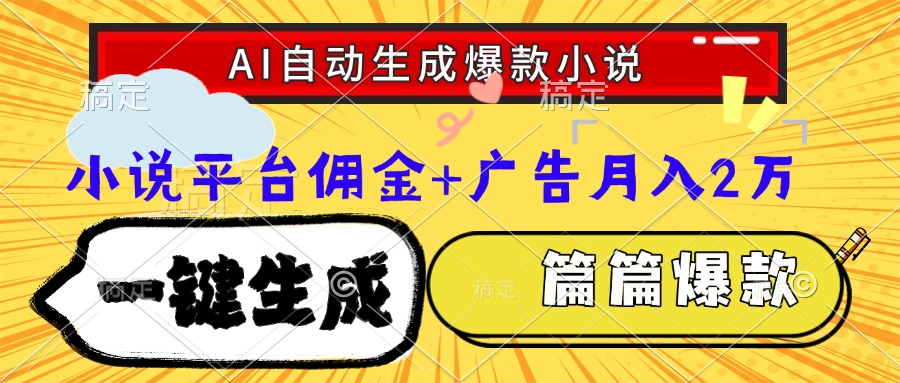 Ai自动生成网文爆款小说，一件生成小说大纲、故事情节，每篇都是爆款，...-创领云聚