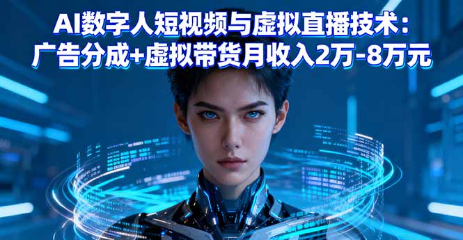 AI数字人短视频与虚拟直播技术：广告分成+虚拟带货月收入2万-8万元-创领云聚