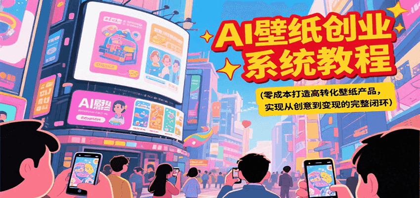 AI壁纸创业系统教程，零成本打造高转化壁纸产品，实现从创意到变现的完整闭环-创领云聚