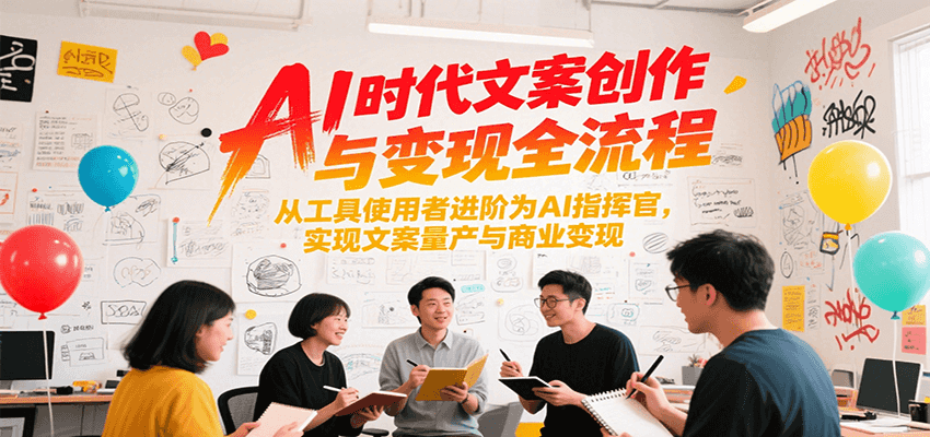 AI时代文案创作与变现全流程，从工具使用者进阶为AI指挥官，实现文案量产与商业变现-创领云聚