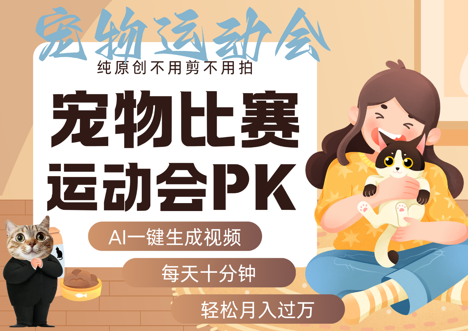 AI萌宠运动员跳水 射击 篮球 足球比赛 每天十分钟 附详细提示词文案库 代替做…-创领云聚