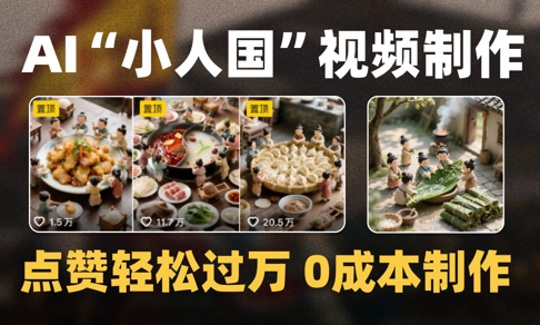 爆款1000W+播放微缩景观迷你小人国AI视频0成本制作全流程教学-创领云聚