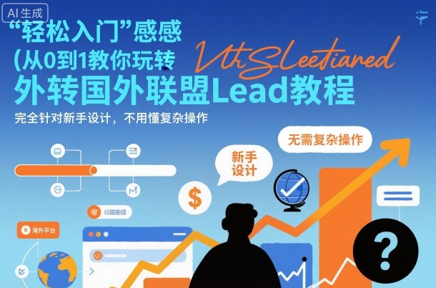 国外联盟賺美刀项目，从0到1教你玩转国外联盟Lead教程，纯新手可操作性100%-创领云聚