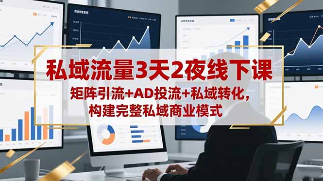 私域流量3天2夜线下课，矩阵引流+AD投流+私域转化，构建完整私域商业模式-创领云聚