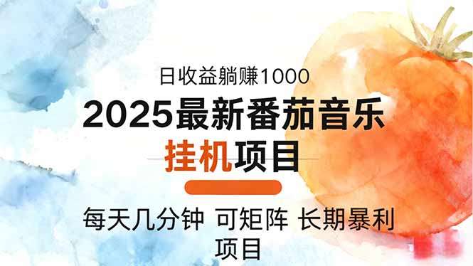 2025年最新番茄音乐人挂机项目，每天几分钟，月入1000＋，可矩阵，一台...-创领云聚