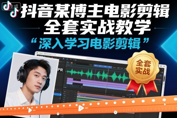 抖音某博主电影剪辑全套实战教学，深入学习电影剪辑-创领云聚