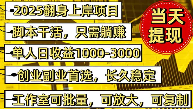 2025翻身上岸项目脚本干活，内部客户经理内部开号，单人日收益1000-300...-创领云聚