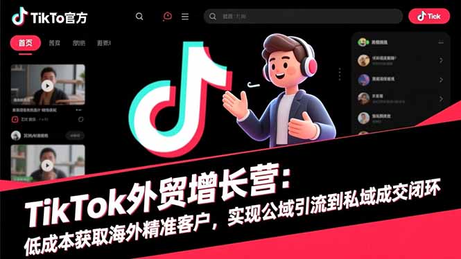 TikTok外贸增长营：低成本获取海外精准客户，实现公域引流到私域成交闭环-创领云聚