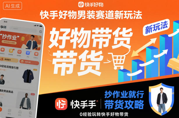 快手好物男装赛道新玩法，抄作业就行，0经验玩转快手好物带货-创领云聚