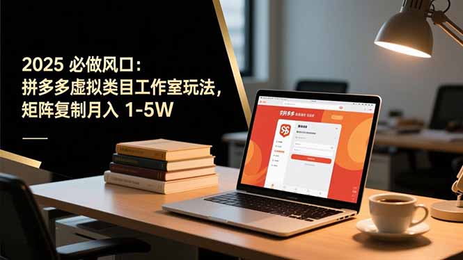 2025 必做风口：拼多多虚拟类目工作室玩法，矩阵复制月入 1-5W-创领云聚