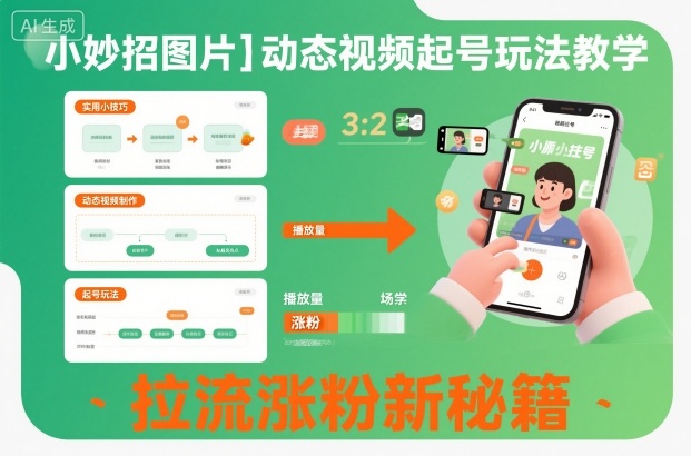 小妙招图片＋动态视频起号玩法教学，拉流涨粉新秘籍-创领云聚