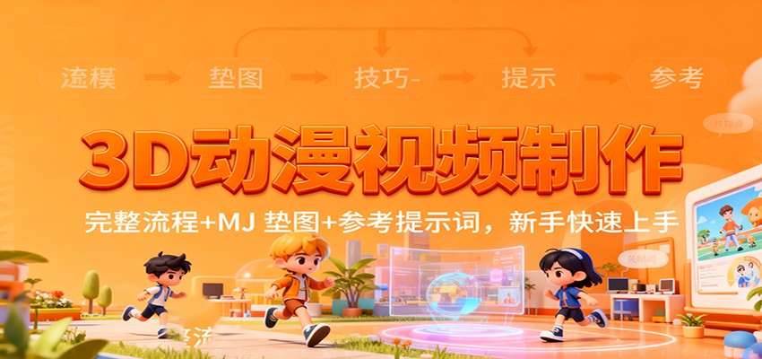 3D动漫视频制作，完整流程+MJ 垫图+参考提示词，新手快速上手-创领云聚