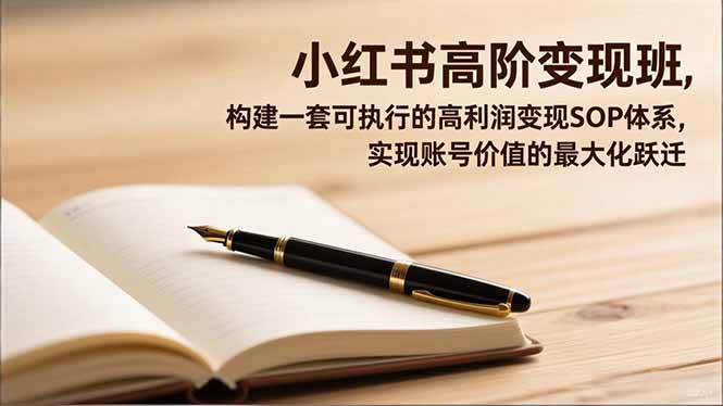 小红书高阶变现班，构建一套可执行的高利润变现SOP体系，实现账号价值的最大化跃迁-创领云聚