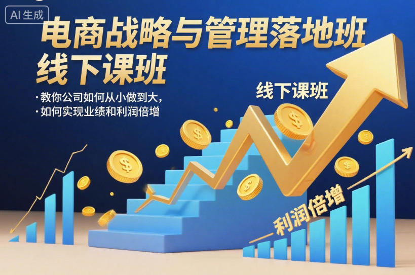 电商战略与管理落地班线下课，教你公司如何从小做到大，如何实现业绩和利润倍增【录音】-创领云聚