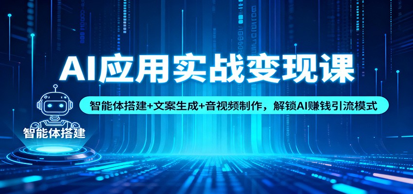 AI应用实战变现课：智能体搭建+文案生成+音视频制作，解锁AI赚钱引流模式-创领云聚