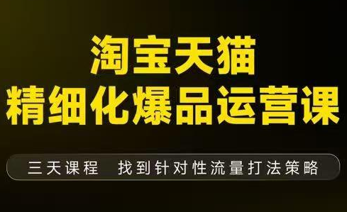 猫课子幽·淘宝天猫精细化爆品运营【音频+字幕+文档】(9月12-14杭州线下课)-创领云聚