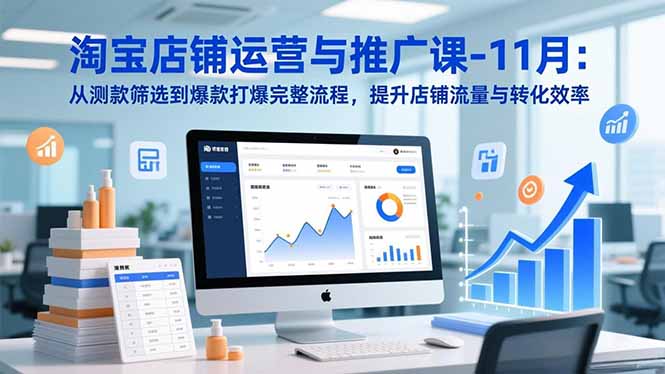 淘宝店铺运营与推广课-11月：从测款筛选到爆款打爆完整流程，提升店铺流量与转化效率-创领云聚