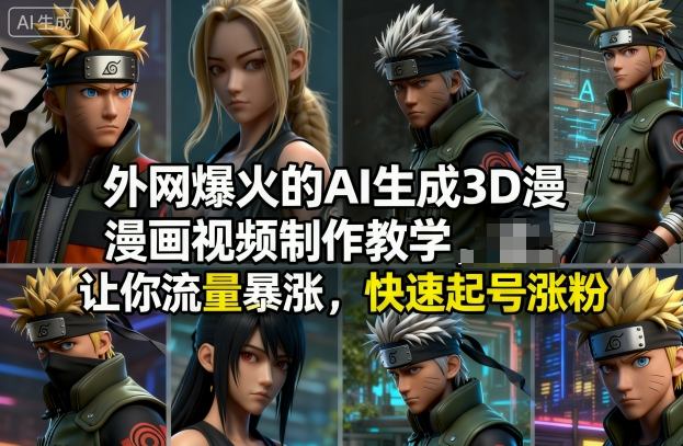 外网爆火的AI生成3D漫画视频制作教学，让你流量暴涨，快速起号涨粉！-创领云聚