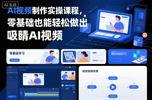 AI视频制作实操课程，零基础也能轻松做出吸睛AI视频-创领云聚