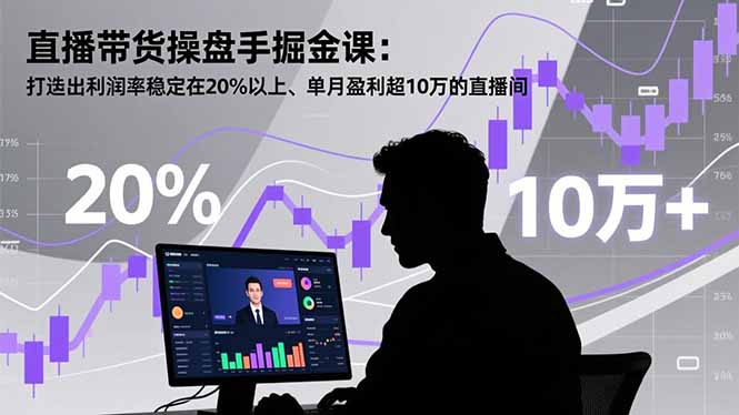 直播带货操盘手掘金课：打造出利润率稳定在20%以上、单月盈利超10万的直播间-创领云聚