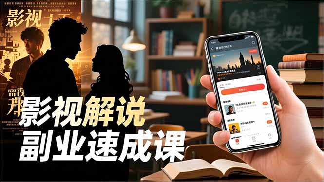 Tk影视解说副业速成课，软件安装、全流程实操、爆款预设，新手两周变现-创领云聚