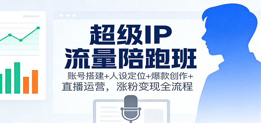 超级IP流量陪跑班：账号搭建+人设定位+爆款创作+直播运营，涨粉变现全流程-创领云聚