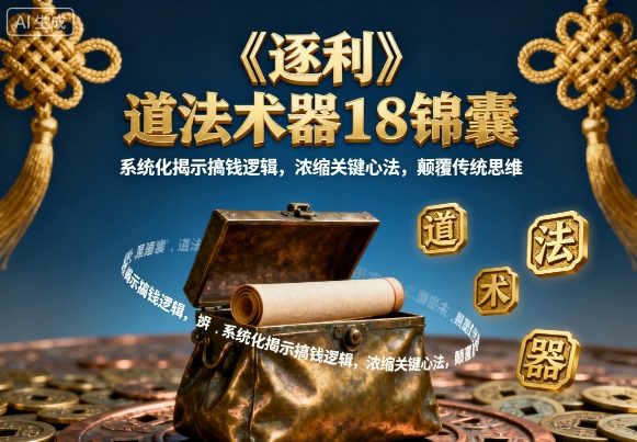 《逐利》道法术器18锦囊，系统化揭示搞钱逻辑，浓缩关键心法，颠覆传统思维(更新)-创领云聚